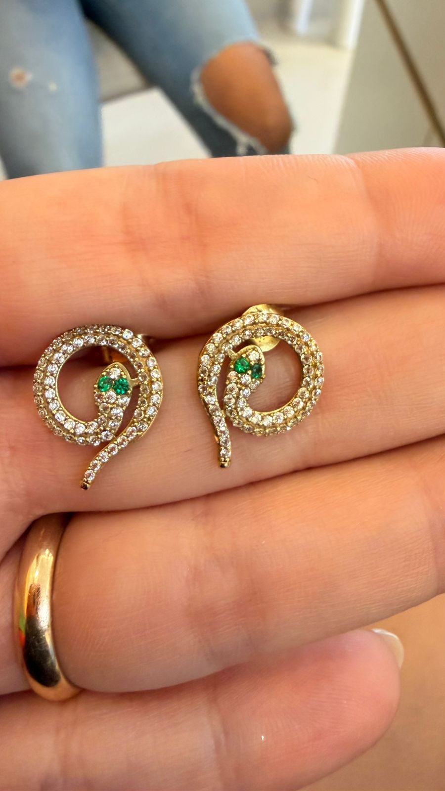 ARETES SERPIENTE PIEDRAS 2.5GR
